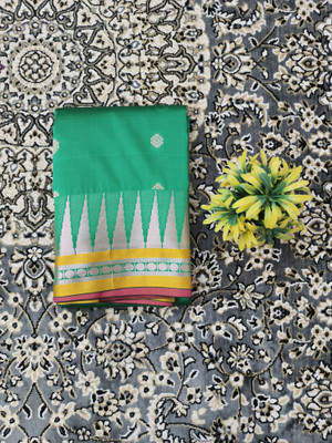 Ss sarees Woven Banarasi Silk Blend Saree(Green)