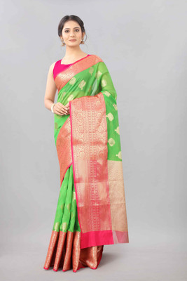 Divastri Woven Banarasi Art Silk Saree(Light Green)
