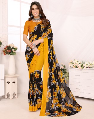 YASHIKA Printed, Digital Print Daily Wear Georgette Saree(Yellow)