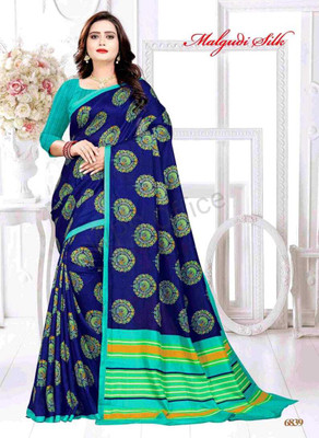 SGM Printed Assam Silk Art Silk Saree(Yellow)