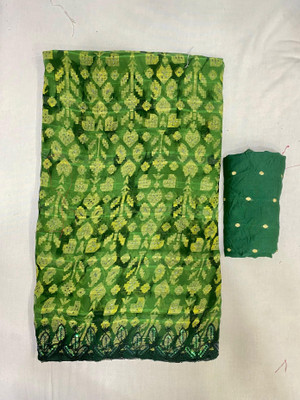 NAVKAR TEXTILES Geometric Print Bollywood Georgette Saree(Dark Green)