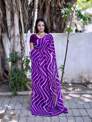 TEN R Self Design, Printed Daily Wear Georgette Saree(Multicolor)