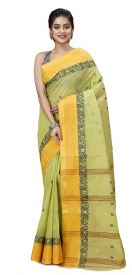 Nishith Paul Woven Tant Pure Cotton Saree(Light Green)