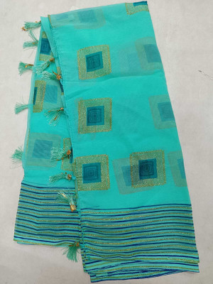 Metro Textiles Printed Bollywood Chiffon Saree(Multicolor)
