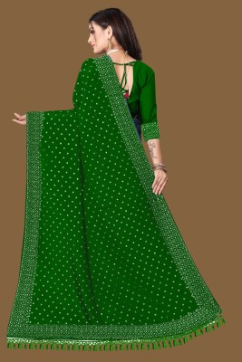 rudraCreation Woven, Self Design Daily Wear Cotton Silk, Chanderi Saree(Green)