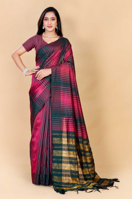 madusudan Printed Bollywood Net Saree(Multicolor)