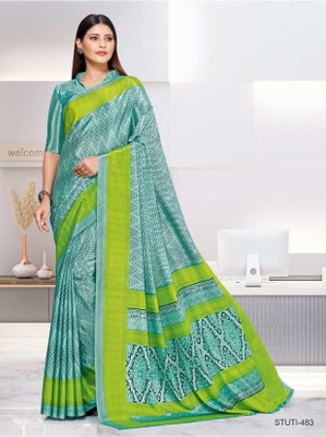 Panchvati NX Printed Bollywood Crepe Saree(Green)