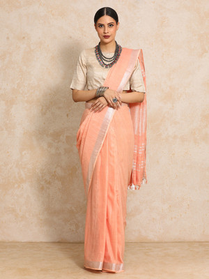 Moara Dyed Daily Wear Pure Cotton Saree(Beige)