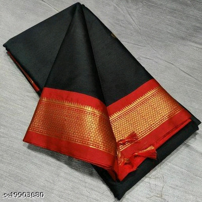 Paithani Woven Kanjivaram Pure Silk Saree(Black)
