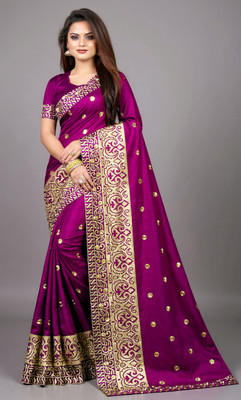 b bella creation Embroidered Bollywood Georgette Saree(Magenta)
