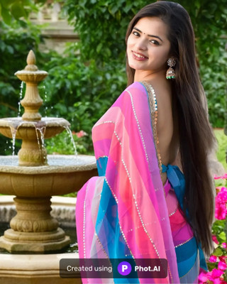 SHOBHTESH Digital Print Bollywood Georgette Saree(Multicolor)