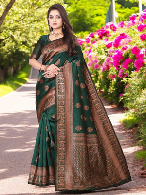 RUPSHIKA Woven Banarasi Jacquard Saree(Multicolor)