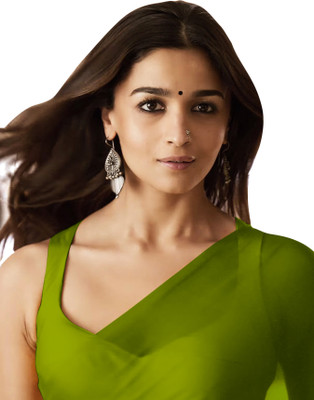 Moda Rapido Solid/Plain Bollywood Georgette Saree(Green)