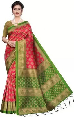 Suali Printed Bollywood Art Silk Saree(Pink)