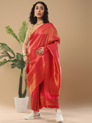 Divastri Printed Bollywood Crepe Saree(Pink)