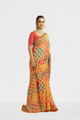Damru trendz Printed Daily Wear Georgette Saree(Multicolor)