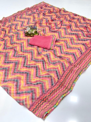 kastbhanjan nx Printed Bollywood Georgette Saree(Pink)