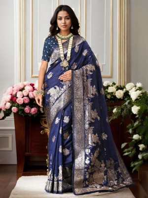 ANOUK Woven Banarasi Art Silk Saree(Blue)