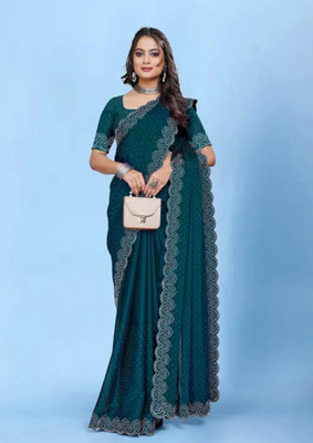 MAYRAAFASHION Embellished Bollywood Georgette Saree(Multicolor)