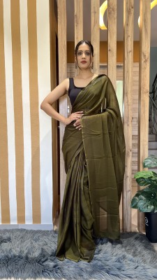 VISVASTA Self Design, Woven, Printed, Floral Print, Striped Bollywood Chiffon Saree(Light Green)