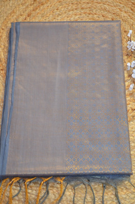 MRIKA Self Design Kanjivaram Handloom Viscose Rayon Saree(Grey)