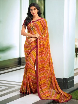 Nexttrend Digital Print Bollywood Georgette Saree(Yellow)