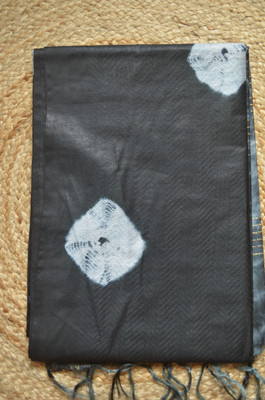 MRIKA Dyed Bandhani Handloom Viscose Rayon Saree(Black)
