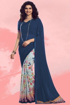 Gitanjali Fashions Floral Print Bollywood Georgette Saree(Blue)