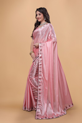 Divastri Self Design Bollywood Silk Blend Saree(Pink)