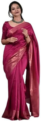 GR Handloom Self Design Bollywood Handloom Art Silk Saree(Maroon)