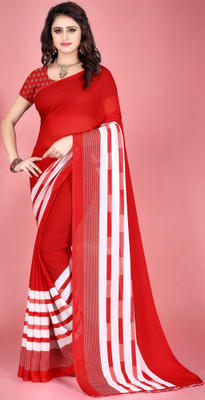 Leelavati Printed Daily Wear Georgette Saree(Red)