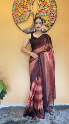 Bansari Textiles Floral Print, Printed, Dyed, Self Design Bollywood Georgette, Chiffon Saree(Red)