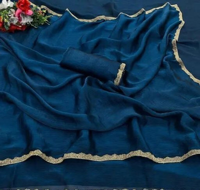 Mamta Fasion Online Self Design Bollywood Jimmy choo Saree(Blue)