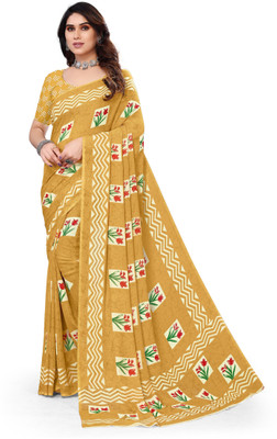 Kanooda Prints Printed Bollywood Georgette Saree(Multicolor)
