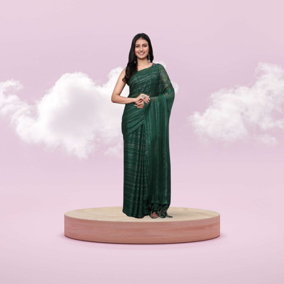 KALPNA CREATION Solid/Plain Bollywood Georgette Saree(Multicolor)