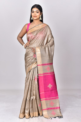 Ramshyam Collection Dyed Daily Wear Dupion Silk Saree(Gold)