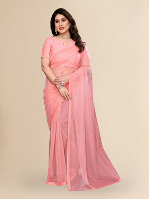 Moda Rapido Self Design, Embellished Bollywood Net Saree(Pink)