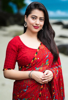 Aadimam Creation Printed Bollywood Art Silk Saree(Red)