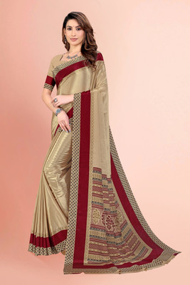 Vimla Printed Daily Wear Tussar Silk Saree(Brown, Maroon)