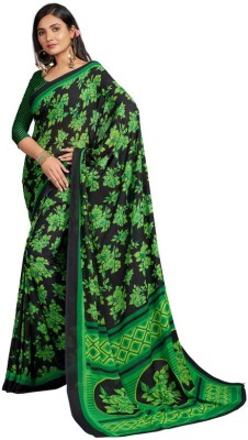 SVB Sarees Printed Banarasi Georgette Saree(Green)