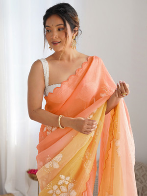 Divastri Ombre Bollywood Jimmy choo Saree(Yellow)