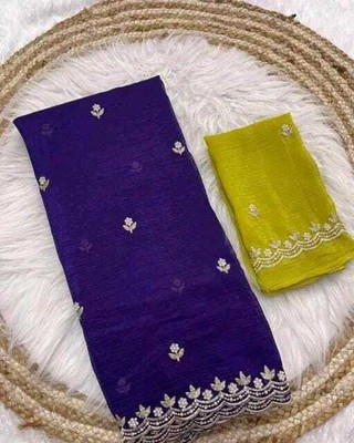 KesariyaVeil Embroidered Bollywood Georgette Saree(Blue)