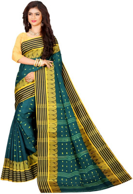 CommonHouseee Self Design Tant Pure Cotton Saree(Multicolor)