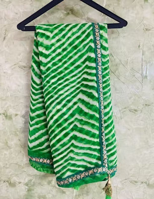 Vraggi Printed Bollywood Georgette Saree(Green)