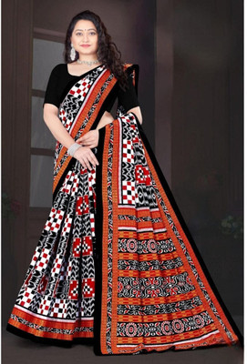 Ethnicsundari Printed Sambalpuri Pure Cotton Saree(Multicolor)