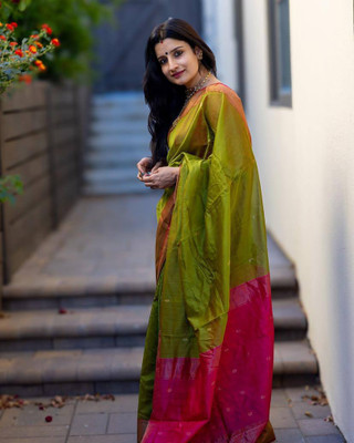 Sita Embellished Kanjivaram Jacquard Saree(Green)