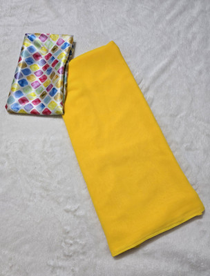 Arpita Fashion Solid/Plain Bollywood Georgette Saree(Pack of 2, Yellow)