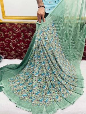 Sita Printed Bollywood Georgette Saree(Light Green)