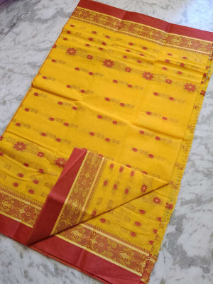 Bikash Dutta Fashion Self Design Tant Pure Cotton Saree(Multicolor)