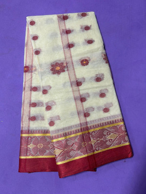 Jarna saree ghar Self Design Tant Pure Cotton Saree(Green)